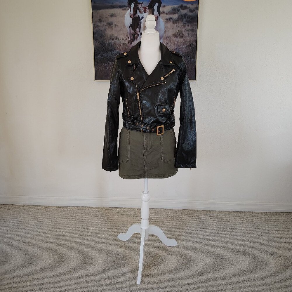 Faux leather black jacket